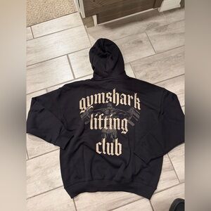 Gymshark Men’s Pebble Grey Black Lifting Club Hoodie Size Large Oversized NEW